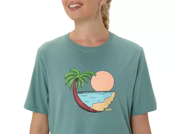 UNISEX ASICS PALM IN THE SUN SHORT SLEEVE TEE UNISEX ASICS PALM IN THE SUN SHORT SLEEVE TEE