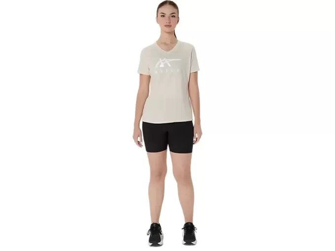 WOMEN’S ASICS STRIPES V-NECK WOMEN’S ASICS STRIPES V-NECK
