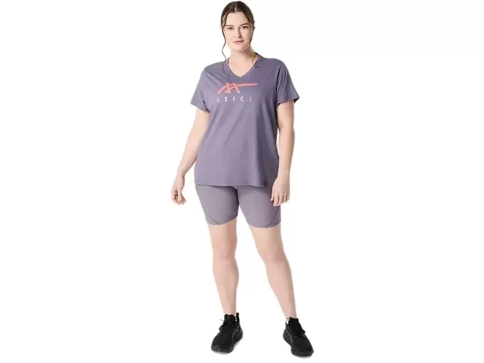 WOMEN’S ASICS STRIPES V-NECK