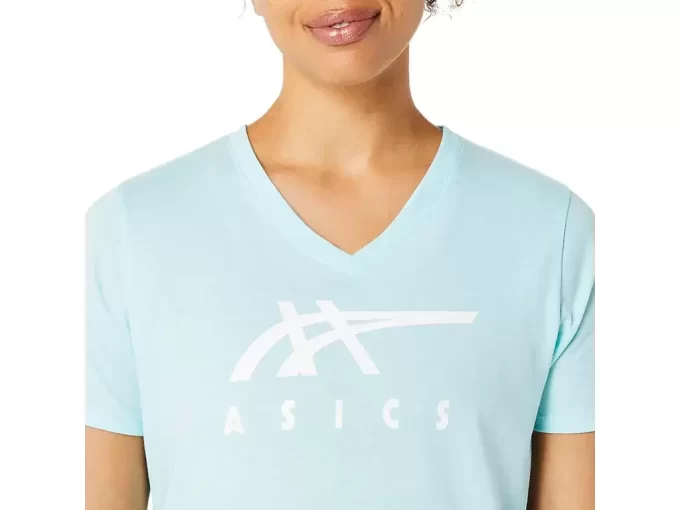 WOMEN’S ASICS STRIPES V-NECK