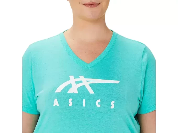 WOMEN’S ASICS STRIPES V-NECK WOMEN’S ASICS STRIPES V-NECK